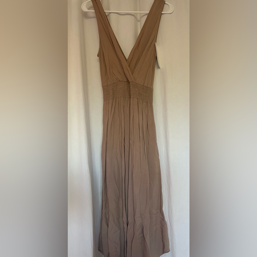 Elegant Tan Sleeveless Jumpsuit